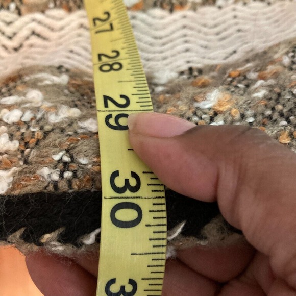 NWT Chicos Cardigan‎ Womens Sz 1 US M Ivory Brown Wool Texture Sweater Jacket - Picture 8 of 9